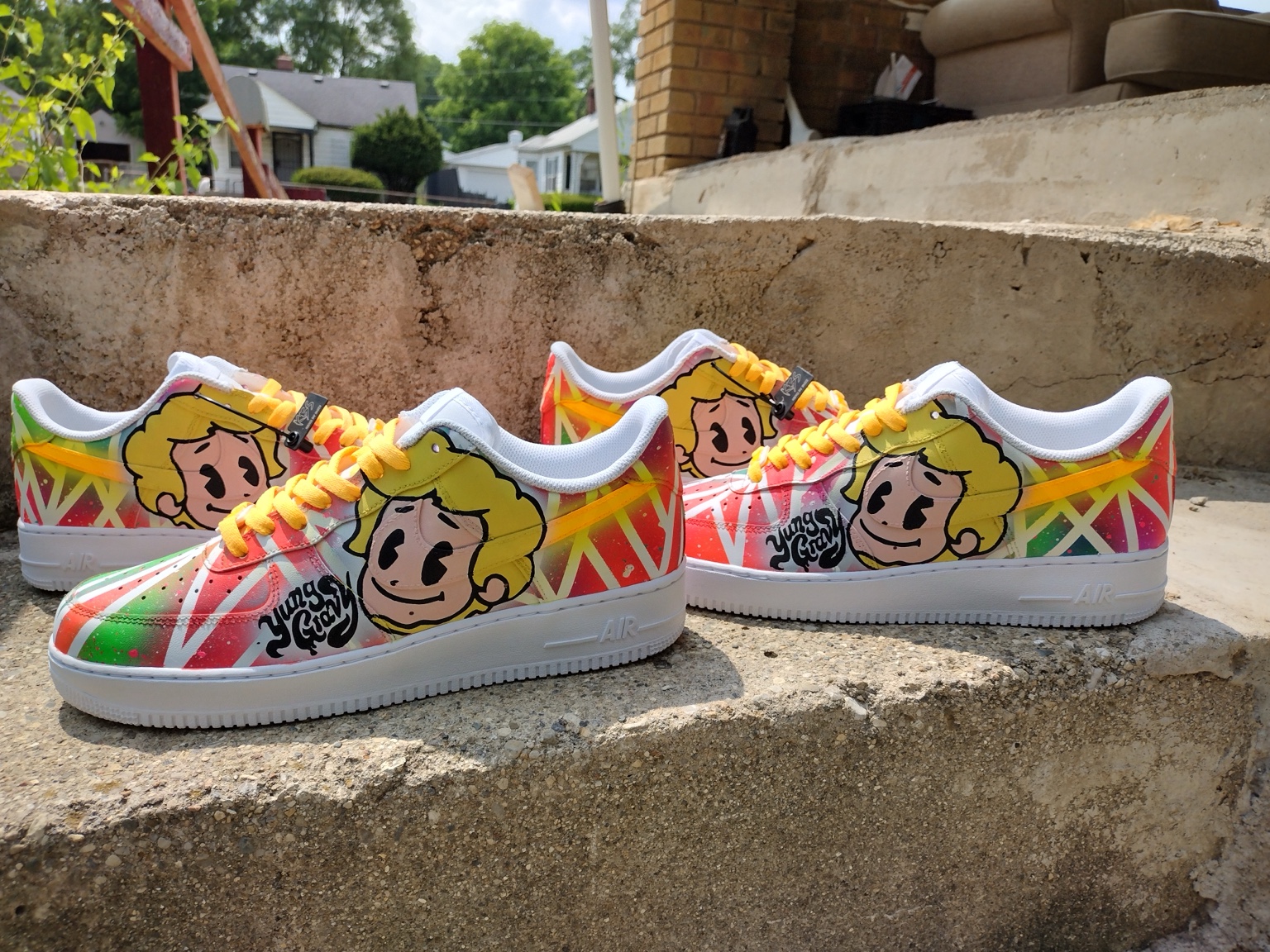 Colorful custom low top sneakers